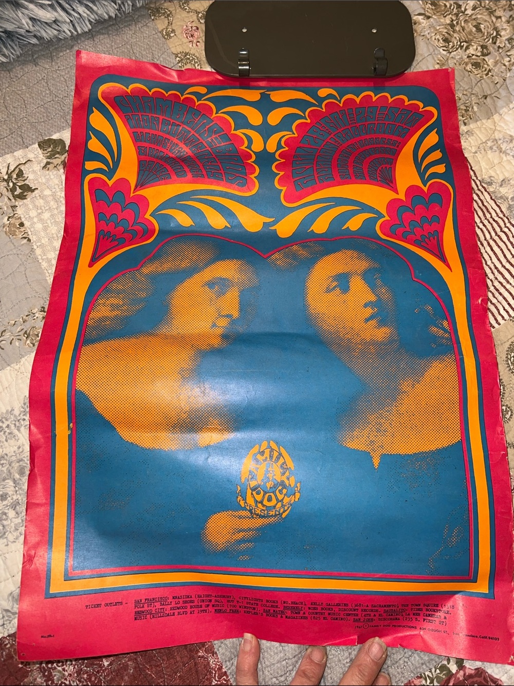1967 Psychedelic Iron Butterfly FAMILY DOG POSTER concert Victor Moscoso